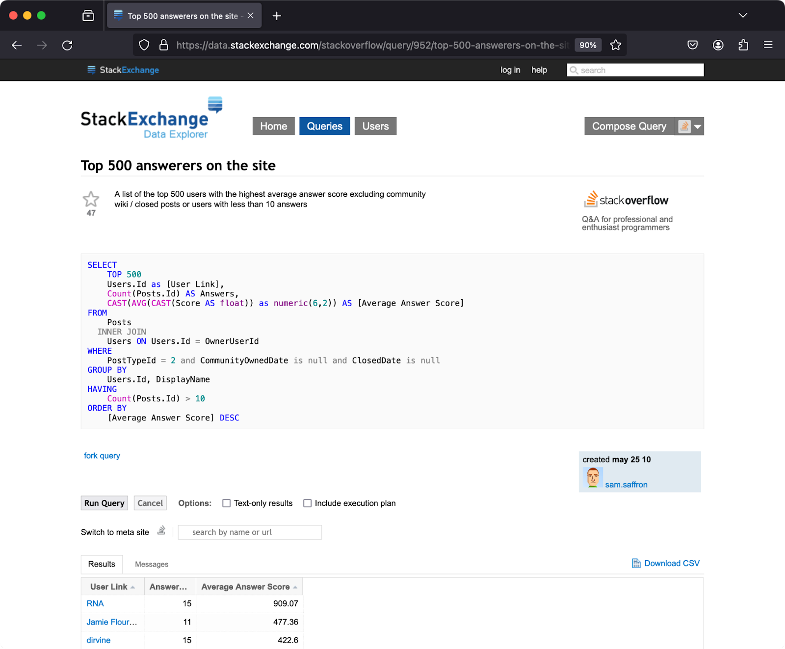StackExchange Top 500 answers on the site sample sata